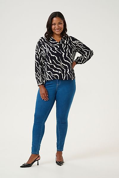 KAFFE Curve Langarmbluse Langarm-Bluse KCmirta Große günstig online kaufen