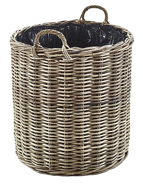 Kobolo Pflanzkübel Pflanzkorb aus grauem Rattan günstig online kaufen