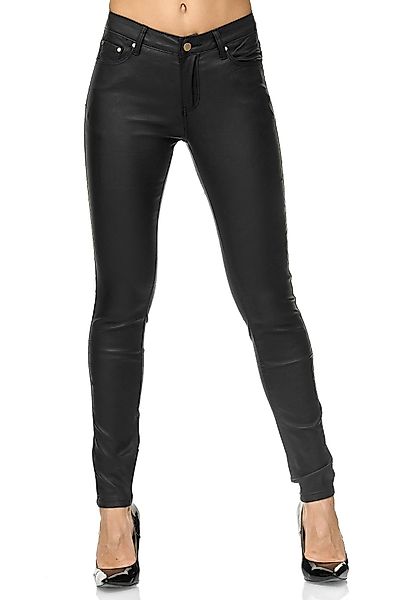 Elara Lederhose Elara Damen Hose Kunstleder günstig online kaufen