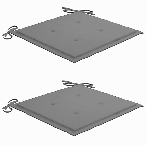 vidaXL Sitzauflage Gartenstuhl-Kissen 2 Stk. Grau günstig online kaufen