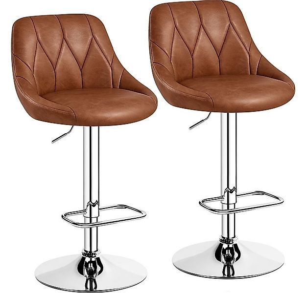 Yaheetech Barhocker (2 St), Verstellbare Sitzhöhe 61,5 cm - 83 cm Polsterho günstig online kaufen