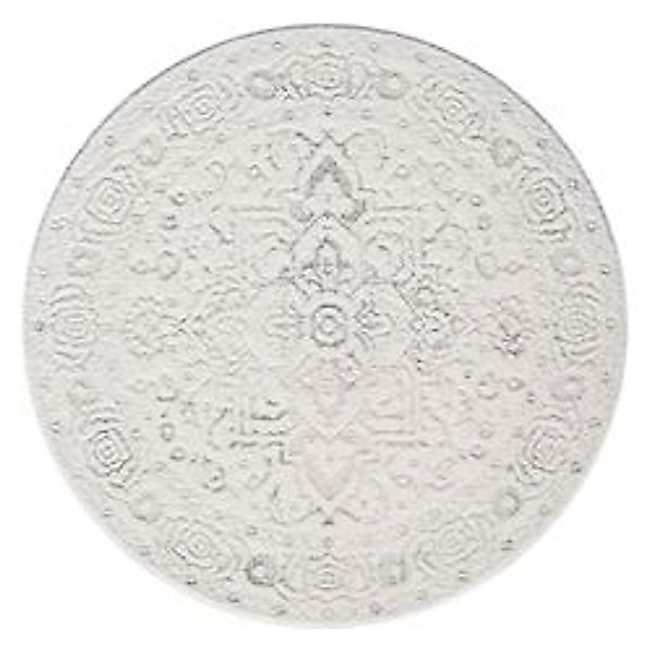payé Teppich Ello 0638 Boho Flachflor Rund 200x200 cm Cream günstig online kaufen