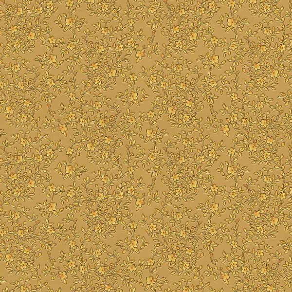 Bricoflor Blümchentapete in Gold Englische Tapete mit Blumen für Schlafzimm günstig online kaufen