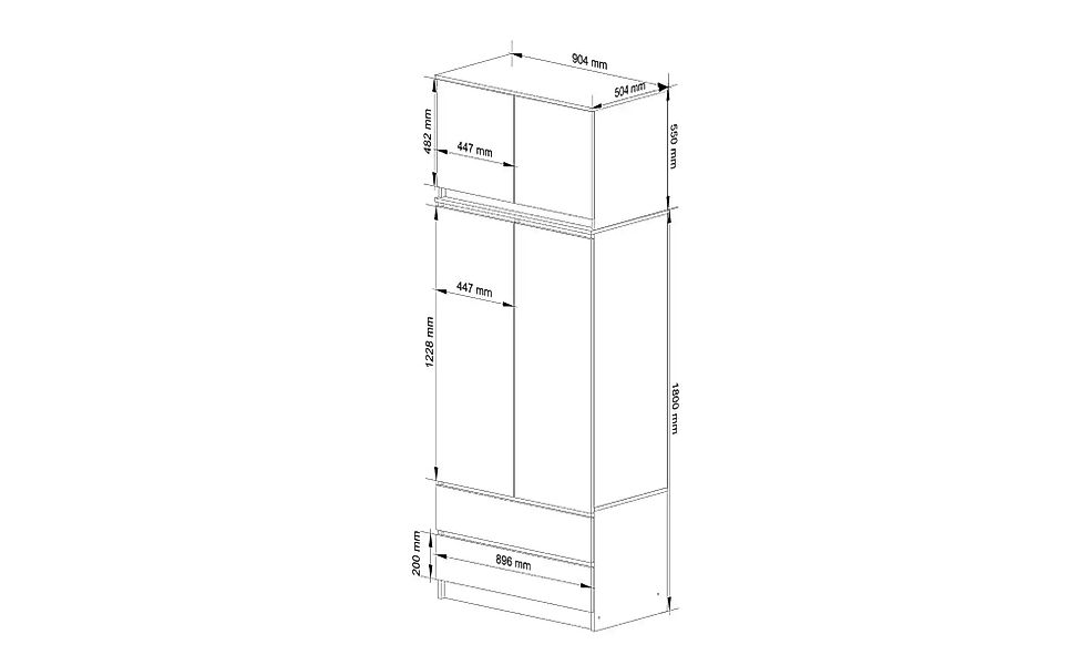 Drehtürenschrank 234 cm hoch Oda ¦ weiß ¦ Maße (cm): B: 90 H: 234 Schränke günstig online kaufen