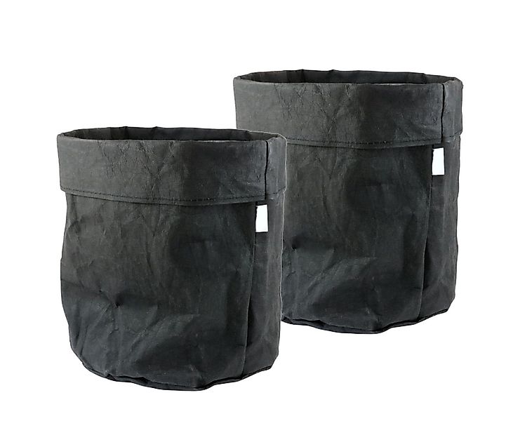 Spetebo Übertopf Papier Blumentopf 32x30 cm - 2er Set Kraftpapier taupe (2e günstig online kaufen