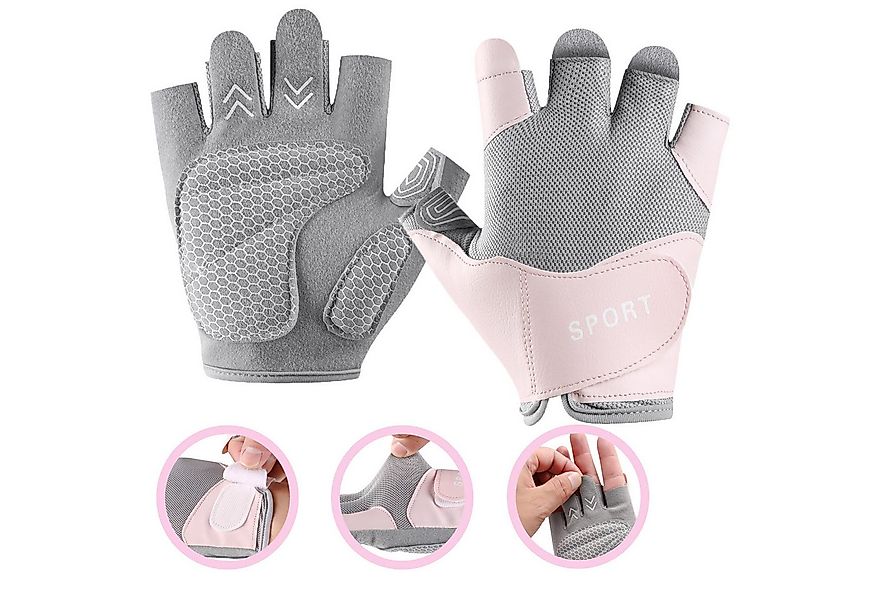 BTTO Hsch. Laufhandschuhe Handschuhe Damen Fahrradhandschuhe Halbfinger,Rut günstig online kaufen