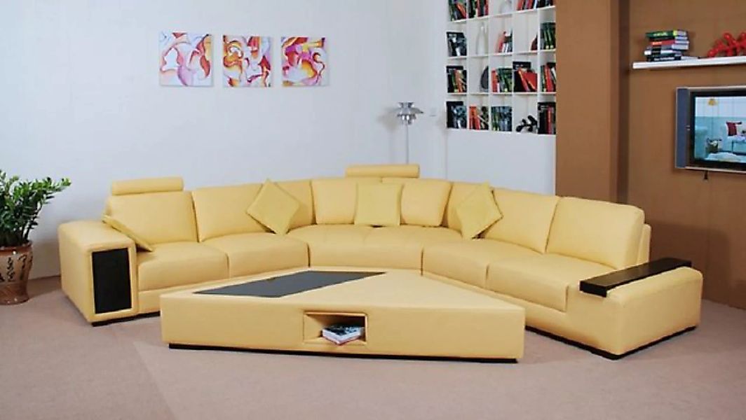 JVmoebel Ecksofa Designer Sofa Couch Ecksofa mit Hocker Wohnlandschaft L-Fo günstig online kaufen