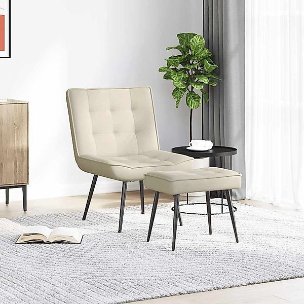 vidaXL Relaxsessel Relaxsessel mit Hocker Creme günstig online kaufen