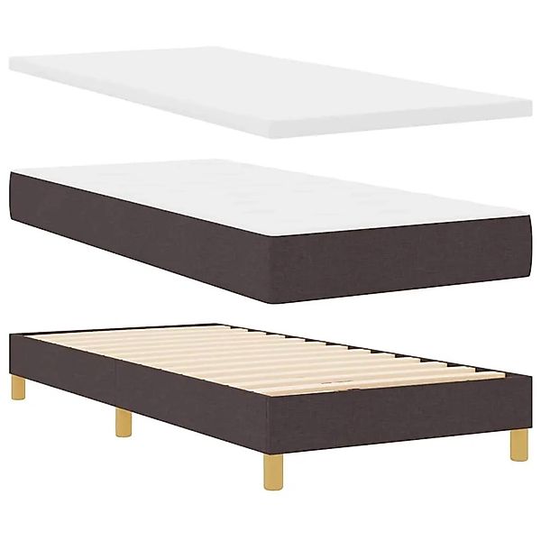 vidaXL Boxspringbett mit Matratze 90x200 cm Stoff Dunkelbraun 3340181 günstig online kaufen