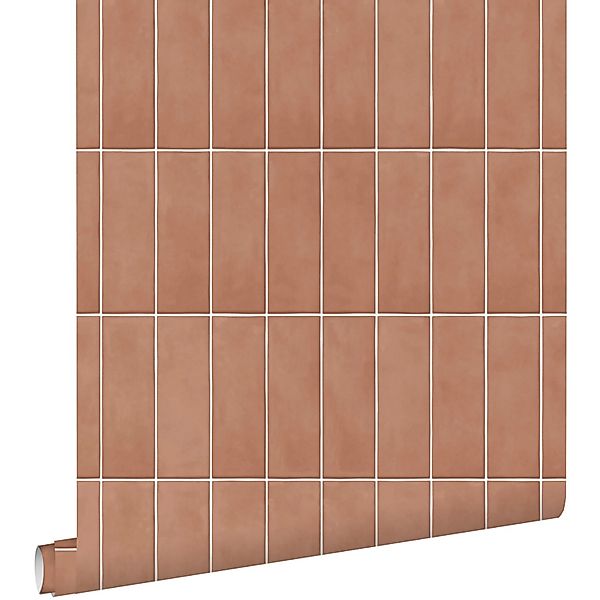 ESTAhome Tapete Fliesenmuster Terrakotta 50 x 900 cm günstig online kaufen