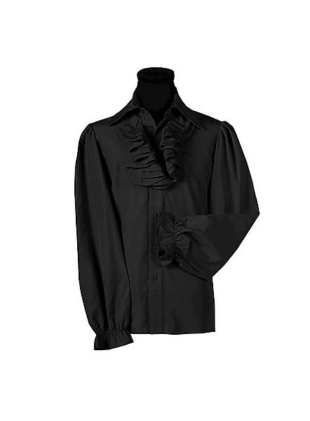 thetru Piraten-Kostüm Rüschenhemd mit Jabot schwarz, Geknöpftes Hemd mit Rü günstig online kaufen