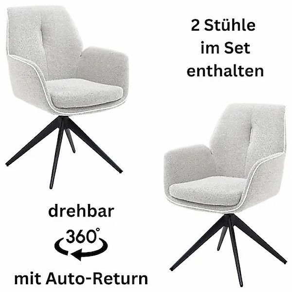 Stolkom Armlehnstuhl »Enja«, (Set), 2 St., Stoffbezug, 360 grad drehbar mit günstig online kaufen