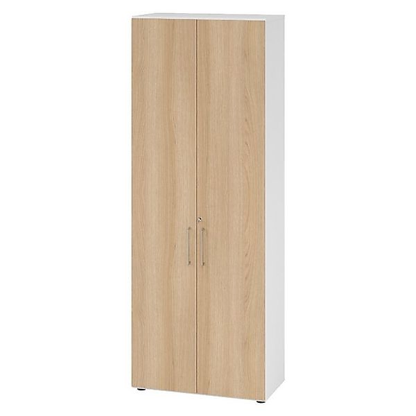 bümö Aktenschrank smart Büroschrank - 6 Ordnerhöhen Dekor: Weiß/Eiche günstig online kaufen