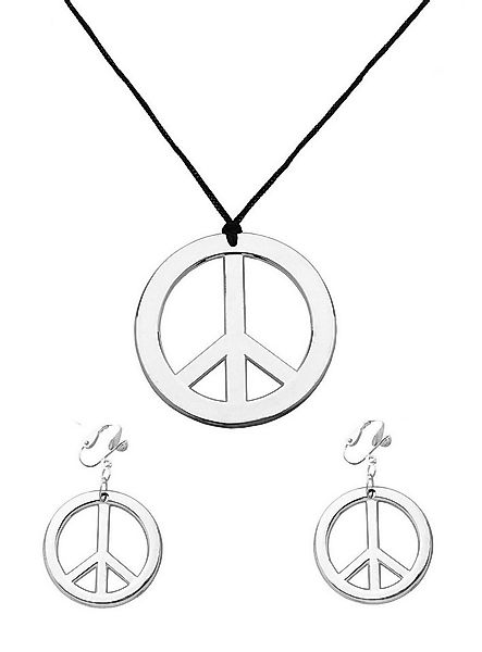 Widdmann Ohrring und Ketten Set Schmuckset Hippie - für Karneval Faschingsk günstig online kaufen