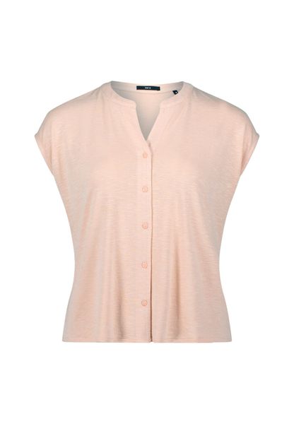 Zero T-Shirt "Damen Shirt mit Knopfleiste" 1 Stk. tlg. Knopfleiste günstig online kaufen