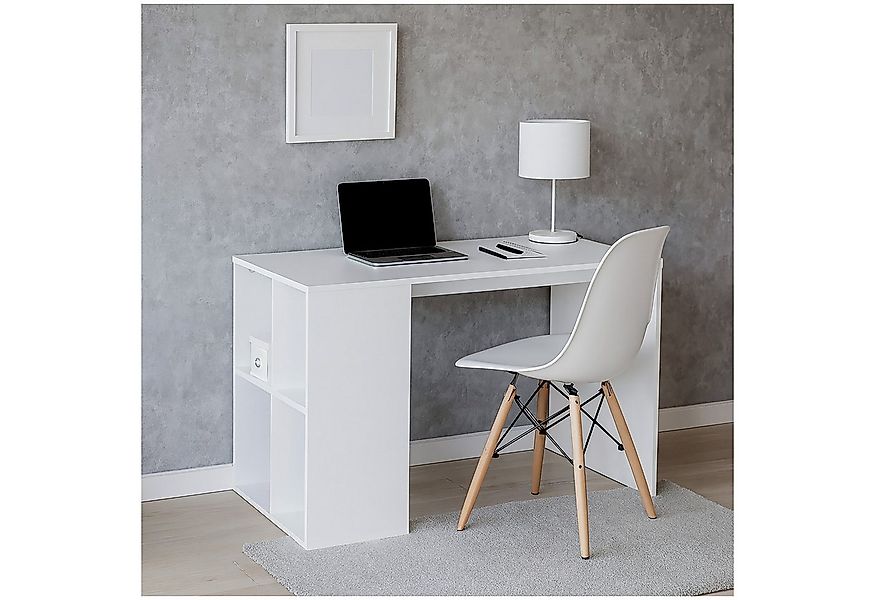 HTI-Living Schreibtisch Schreibtisch in Weiß mit seitlichen Ablagefächern ( günstig online kaufen