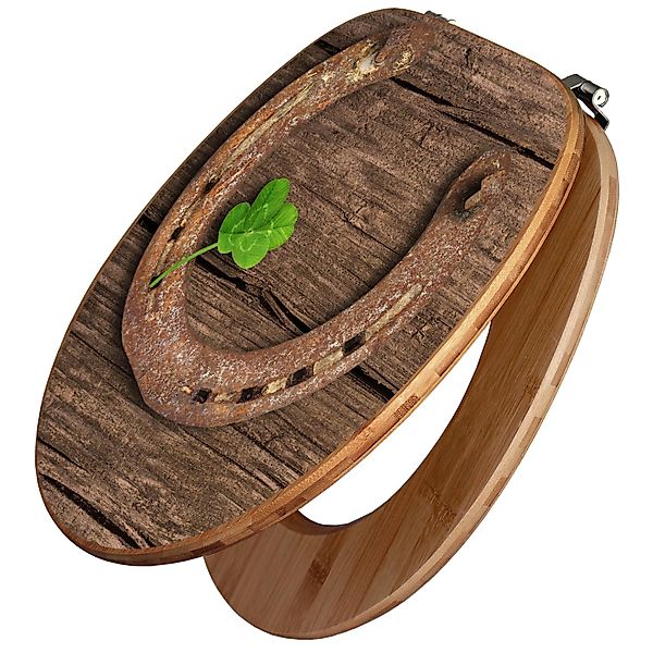 Banjado Design WC Sitz Bambus Toilettendeckel Toilettensitz Bambus Holz Klo günstig online kaufen
