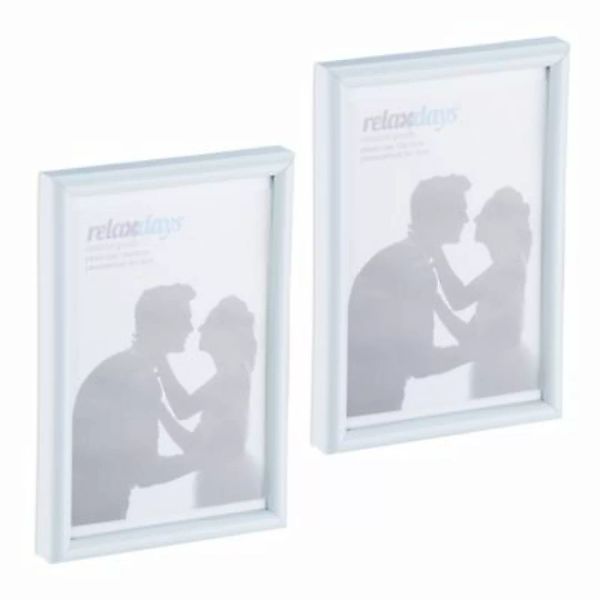 relaxdays Bilderrahmen 2er Set 10 x 15 cm weiß günstig online kaufen