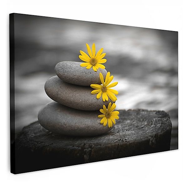 OneMillionCanvasses® Leinwandbild Zen-Steine - Blumen - günstig online kaufen