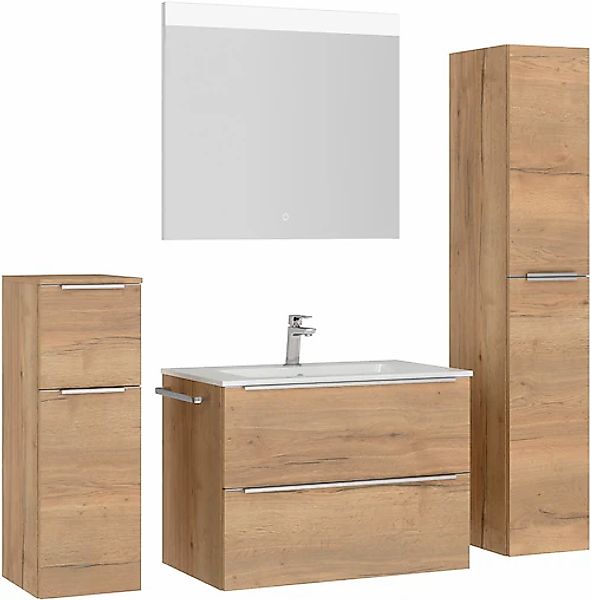 nobilia® Badmöbel-Set »Levere« vormontiert, mit Soft-Close, 4 Stk. tlg. günstig online kaufen