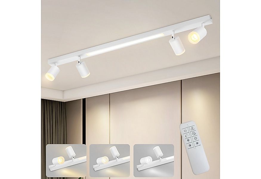 Nettlife LED Deckenleuchte 4 Flammig Dimmbar mit Fernbediennung 38W Schwarz günstig online kaufen