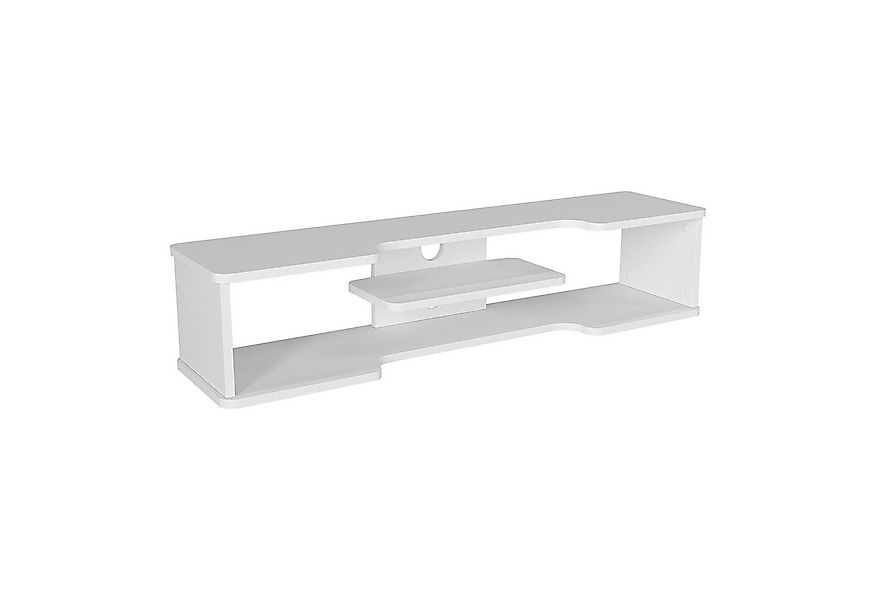 en.casa TV-Regal, »Yrela« hängend mit Kabeldurchlässe 120 x 30 x 26 cm Weiß günstig online kaufen