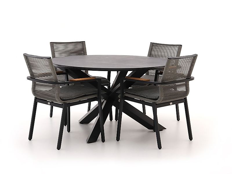 Bellagio Marudo/Lodola ø 130 cm Gartenmöbel-Set 5-teilig Stapelbar günstig online kaufen