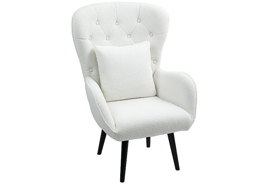 HOMCOM Relaxsessel Sessel mit Lendenkissen, Holzbeine (Teddy Sessel, 1-St., günstig online kaufen