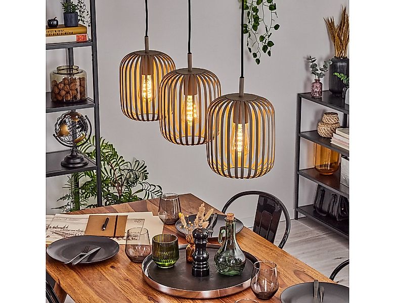 hofstein Hängeleuchte Hängelampe aus Metall in Sandfarben/Beige, ohne Leuch günstig online kaufen