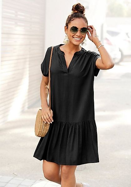 s.Oliver Blusenkleid mit Volant am Rock, Tunikakleid, Sommerkleid, Basic günstig online kaufen