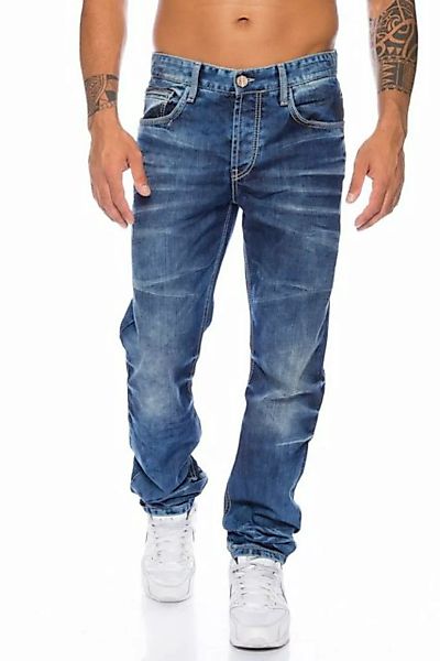 Cipo & Baxx Regular-fit-Jeans Herren Jeans Hose im dezentem Design dezente günstig online kaufen