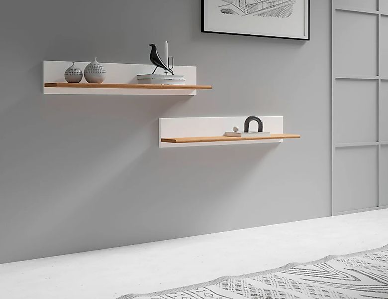Home affaire Wandregal "Ribe,2er Set,teilmassiv mit massiver Ablagefläche, günstig online kaufen