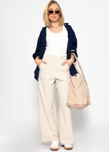 SASSYCLASSY Stoffhose Lässige High-Waist Stoffhose lang günstig online kaufen