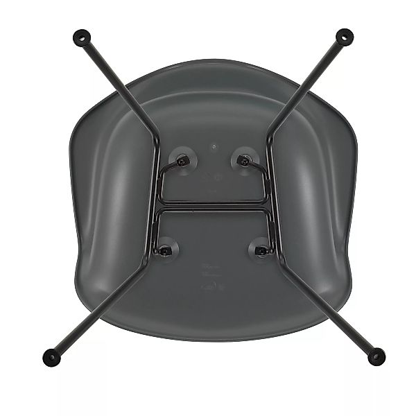 Vitra - Eames Plastic Chair DAX Gestell schwarz - granitgrau/Sitzschale Pol günstig online kaufen