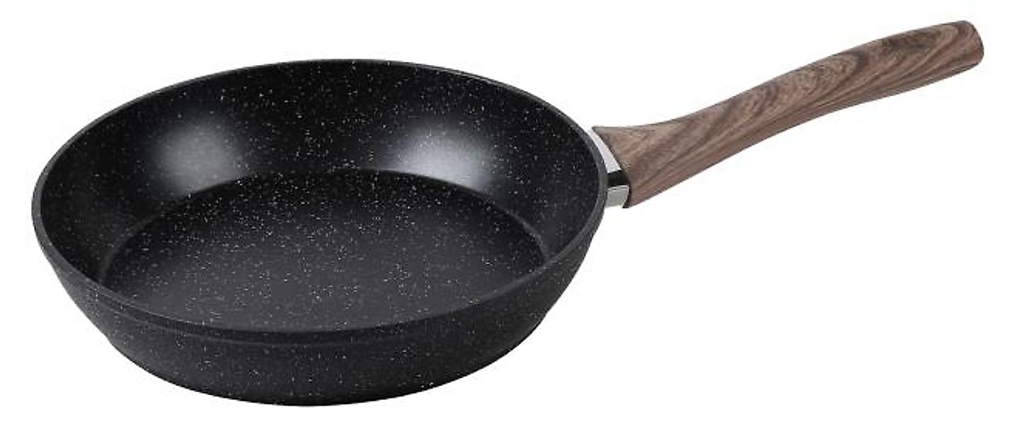 Alu Pfanne 28 cm mit Griff in Holz Optik CRISPY NATURA WOOD Stone-Look Schw günstig online kaufen