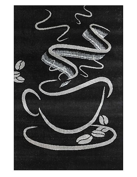 Vimoda Teppich Küchenteppich, Trendiger Kaffee Teppich in Schwarz, Rechteck günstig online kaufen
