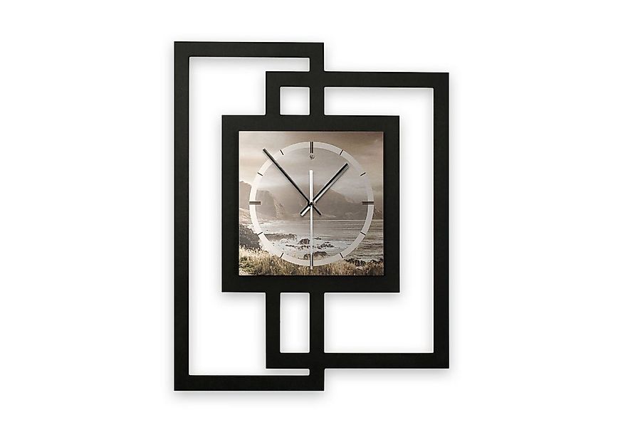Kreative Feder Wanduhr Design-Wanduhr „Küste“ in modernem Metallic-Look (oh günstig online kaufen