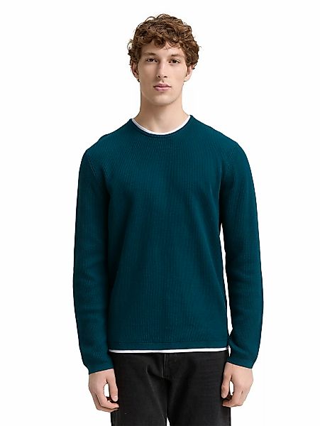 TOM TAILOR Denim Strickpullover, mit 2-in-1 Ausschnitt günstig online kaufen