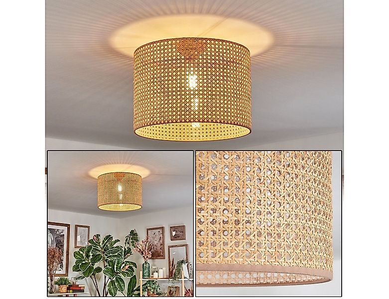 hofstein Deckenleuchte Deckenlampe aus Metall/Wienergelecht/Stoff in Schwar günstig online kaufen