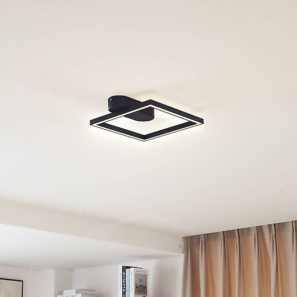 Lindby LED Deckenleuchte Yulla 10023743 Modern in Schwarz aus Aluminium 1-f günstig online kaufen