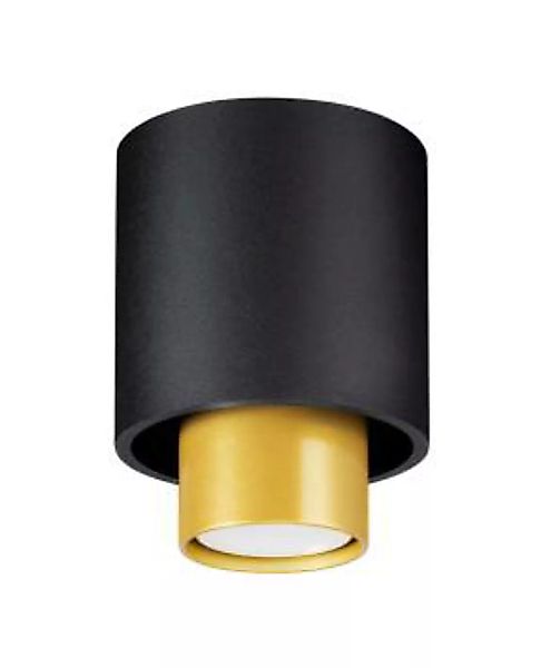 Deckenlampe klein Metall Ø 10 cm Schwarz Gold GU10 günstig online kaufen