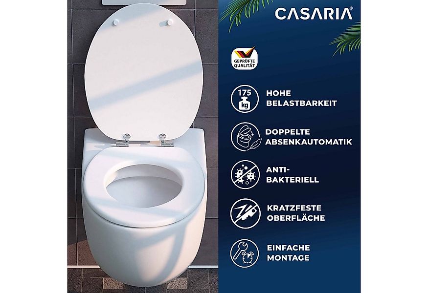 Casaria WC-Sitz, Doppelte Absenkautomatik MDF Holz hygienisch Toilettensitz günstig online kaufen