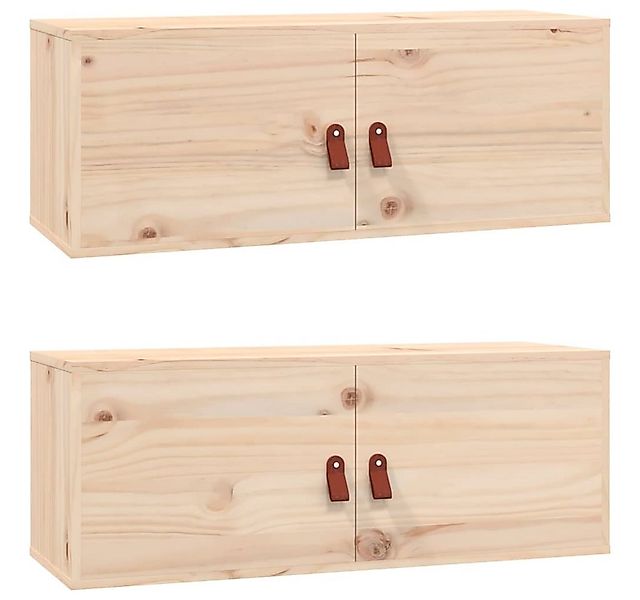 vidaXL Regal Wandschränke 2 Stk. 80x30x30 cm Massivholz Kiefer, 2-tlg. günstig online kaufen