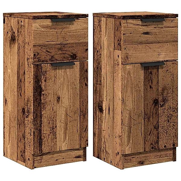 vidaXL Sideboards 2 Stk Altholz-Optik 30x30x70 cm Holzwerkstoff 856952 günstig online kaufen