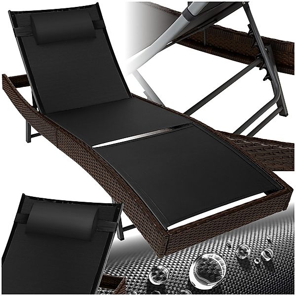 tectake Gartenliege Rattan Sonnenliege, 1 St., günstig online kaufen