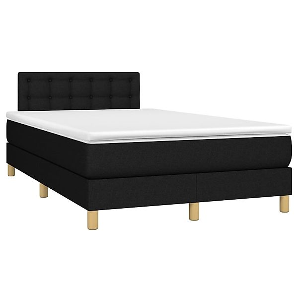 vidaXL Boxspringbett mit Matratze & LED Schwarz 120x200 cm Stoff 3134023 günstig online kaufen