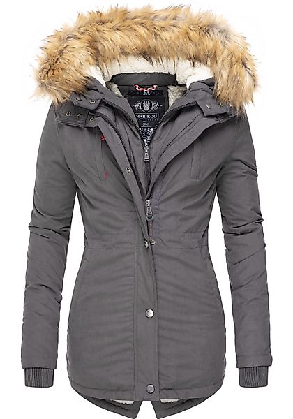 Marikoo Wintermantel "Akira", edler Winterparka mit Kunstfellkapuze günstig online kaufen