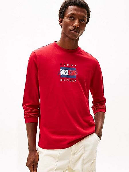 Tommy Hilfiger Langarmshirt LINEAR FLAG GRAPHIC Jersey, Rundhals, Regular F günstig online kaufen