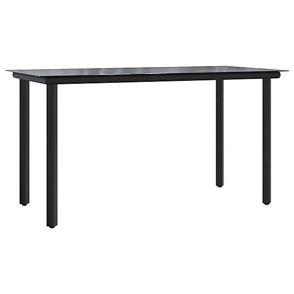 vidaXL Garten-Esstisch Schwarz 200x100x74 cm Stahl und Hartglas 319284 günstig online kaufen