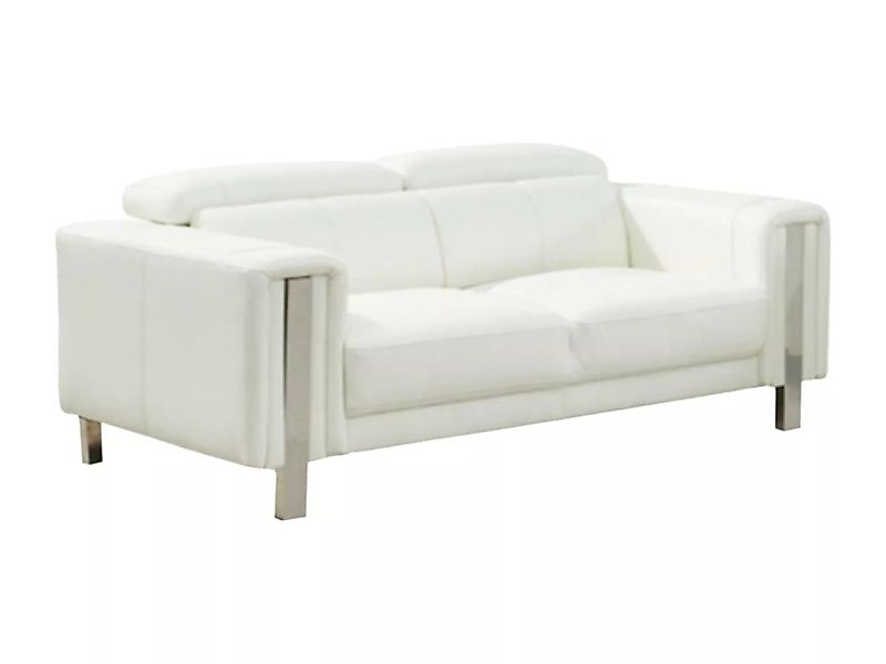 Sofa 2-Sitzer - Kunstleder - Weiß - MAROUA günstig online kaufen